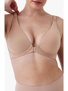 Spanx 30076R Smooth Bra-llelujah! Adjustable Plunge Wireless Lift Bra Size 36C